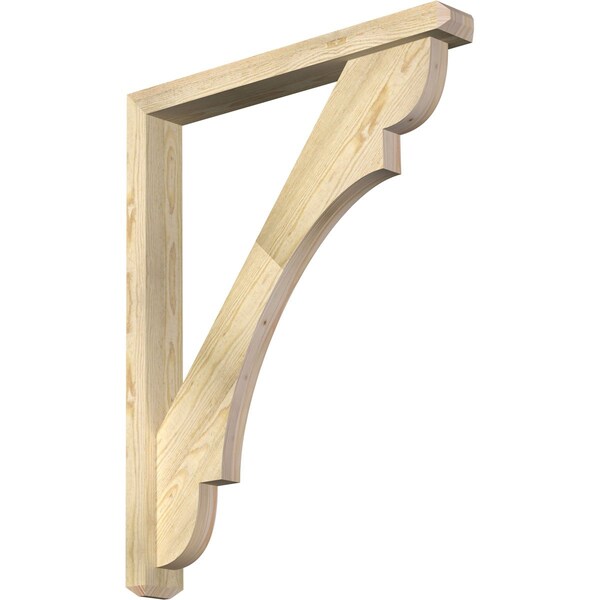 Ekena Millwork Olympic Craftsman Rough Sawn Bracket w/ Offset Brace, Douglas Fir, 4"W x 30"D x 38"H BKT0402X30X38OLY04RDF - main